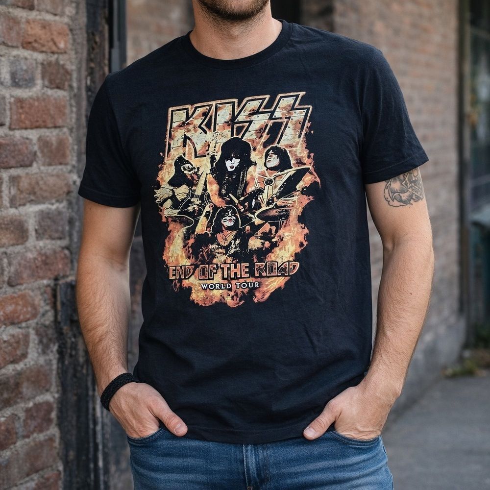 Vintage KISS End of the Road World Tour Graphic Tee – Rock Band Concert Shirt